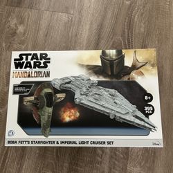 Star Wars, The Mandalorian, Boba Fett’s Starfighter And Imperial Light Cruiser Set