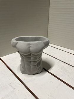 Male abs Concrete Planter Pot