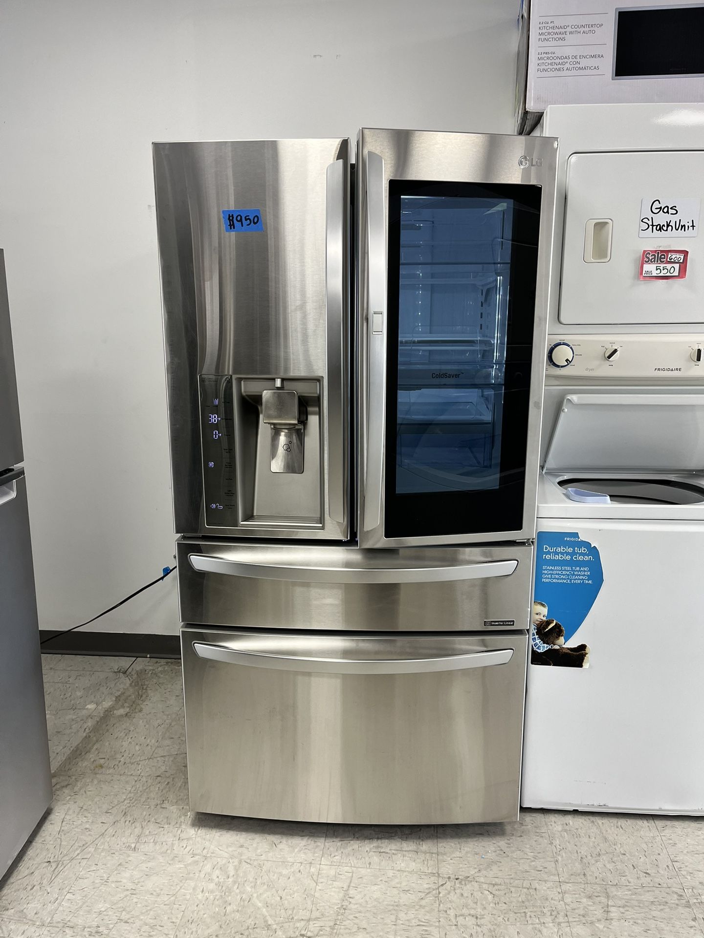 LG 36in. ShowCase 4-Door French Door With Ice Dispenser Stainless Steel Refrigerator