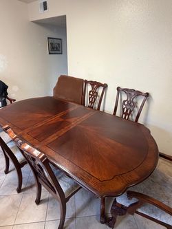 Wood Dining Table with Chairs Set