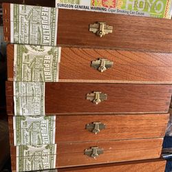 Vintage 1980’s Wooden Cuban Cigar Boxes (7 Cuban 2 Honduran) (Make Offer)