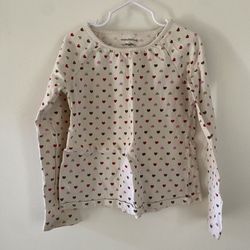 Wonderkids -  Size 5 Girls Long Sleeve Heart Shirt - Pre-owned - Good Condition - Soft Fabric