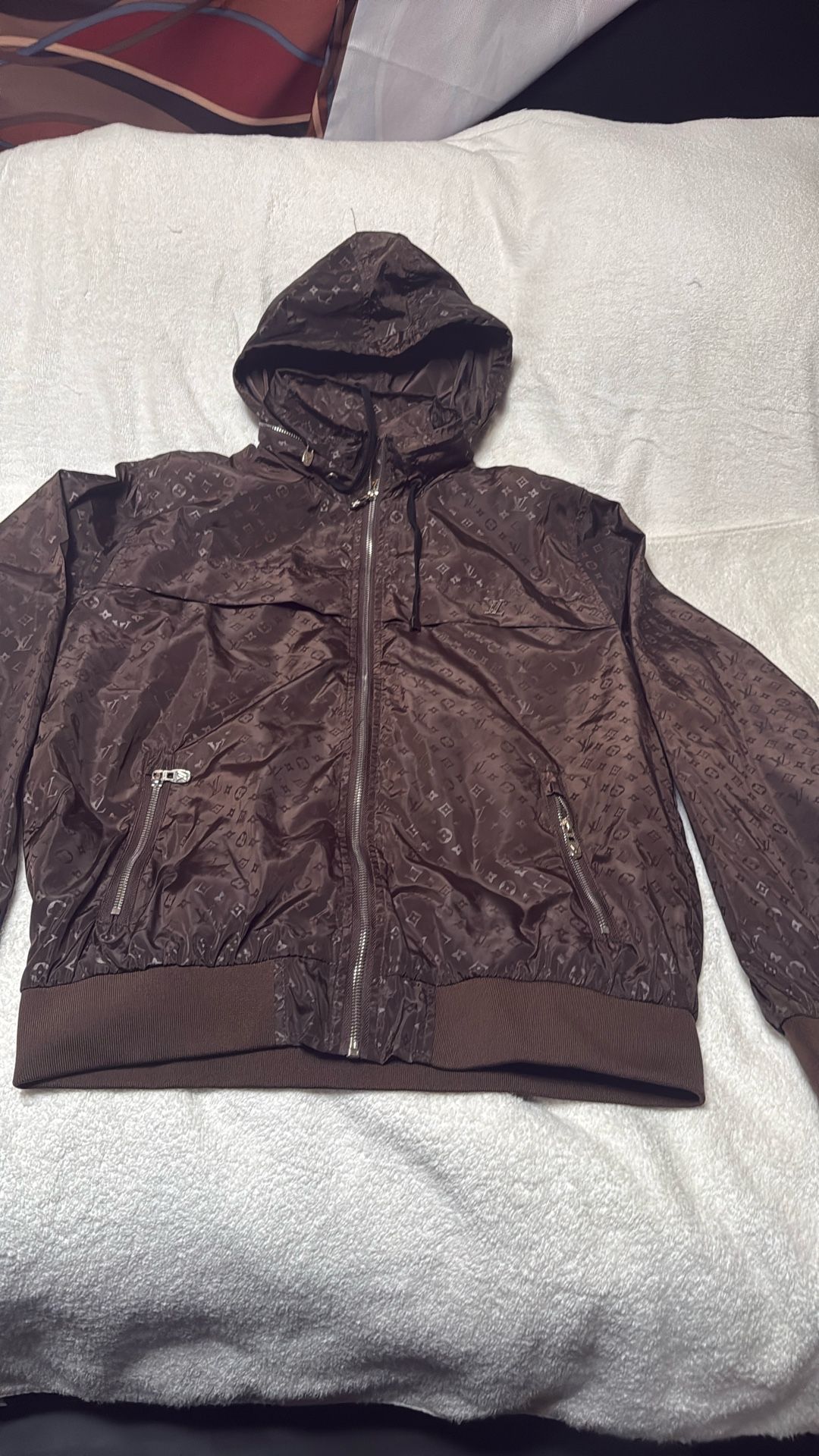 LV Windbreaker With Hoodie Zipper Large