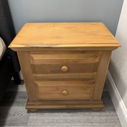 Beautiful 2 Drawer Wood Nightstand