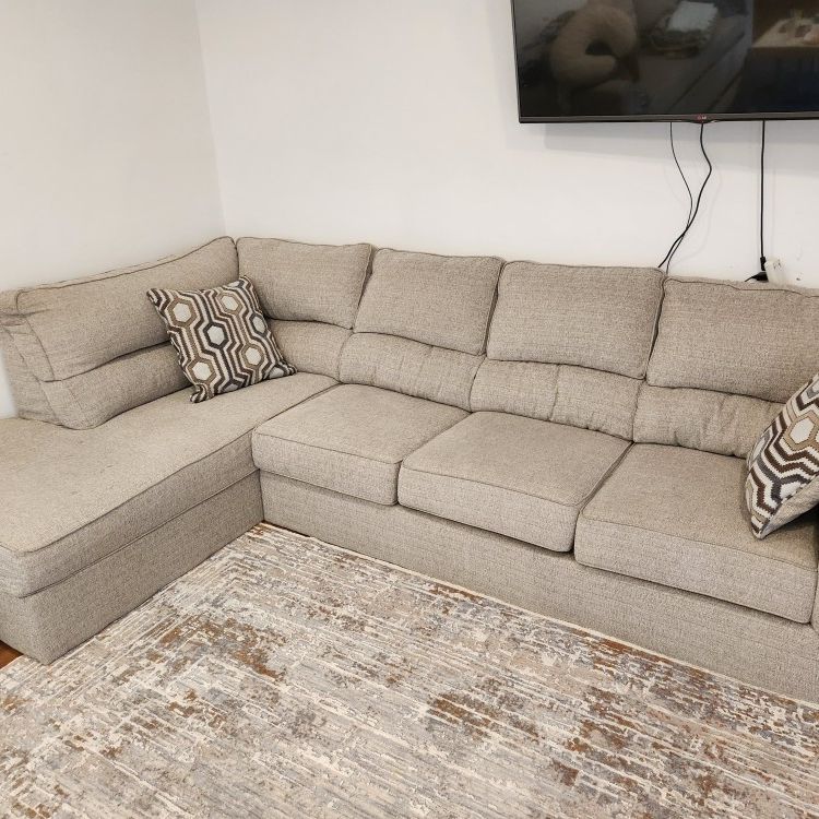 Calvin 2 Piece Almond Beige Right Arm Facing Sectional Sofa for Sale in Northbrook IL OfferUp