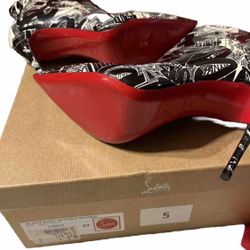 Christian Louboutin So Kate 100 Booty Patent Nicograf Graffiti Booties Size 7