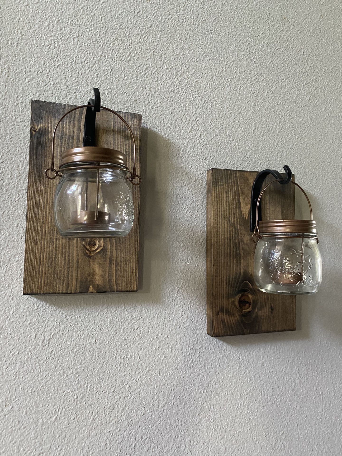 Mason Jar Wall Lantern Set