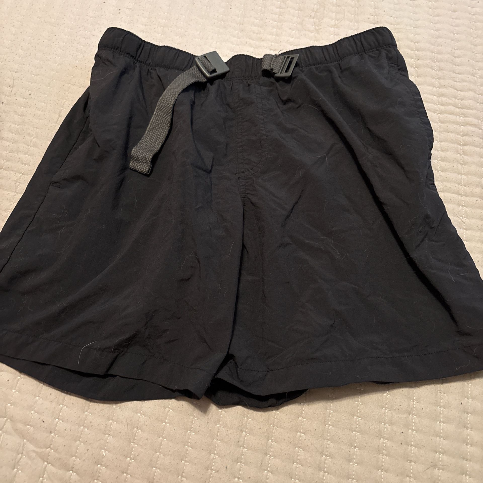 black swim trunks