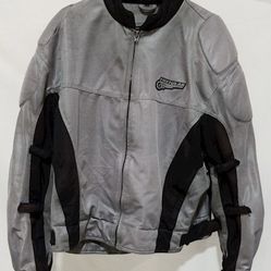 FIRST GEAR Padded Motorcycle Jacket Mesh Tech Black Gray M 3XL