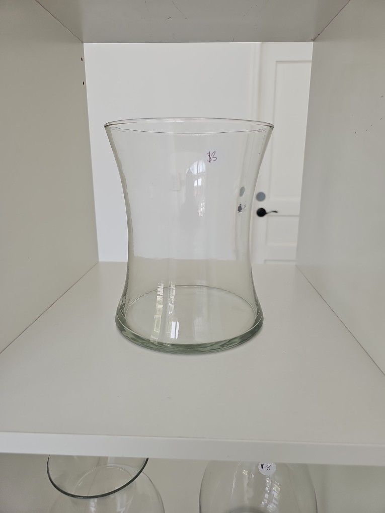 Hourglass Shaped Large Clear Glass Centerpiece Bowl