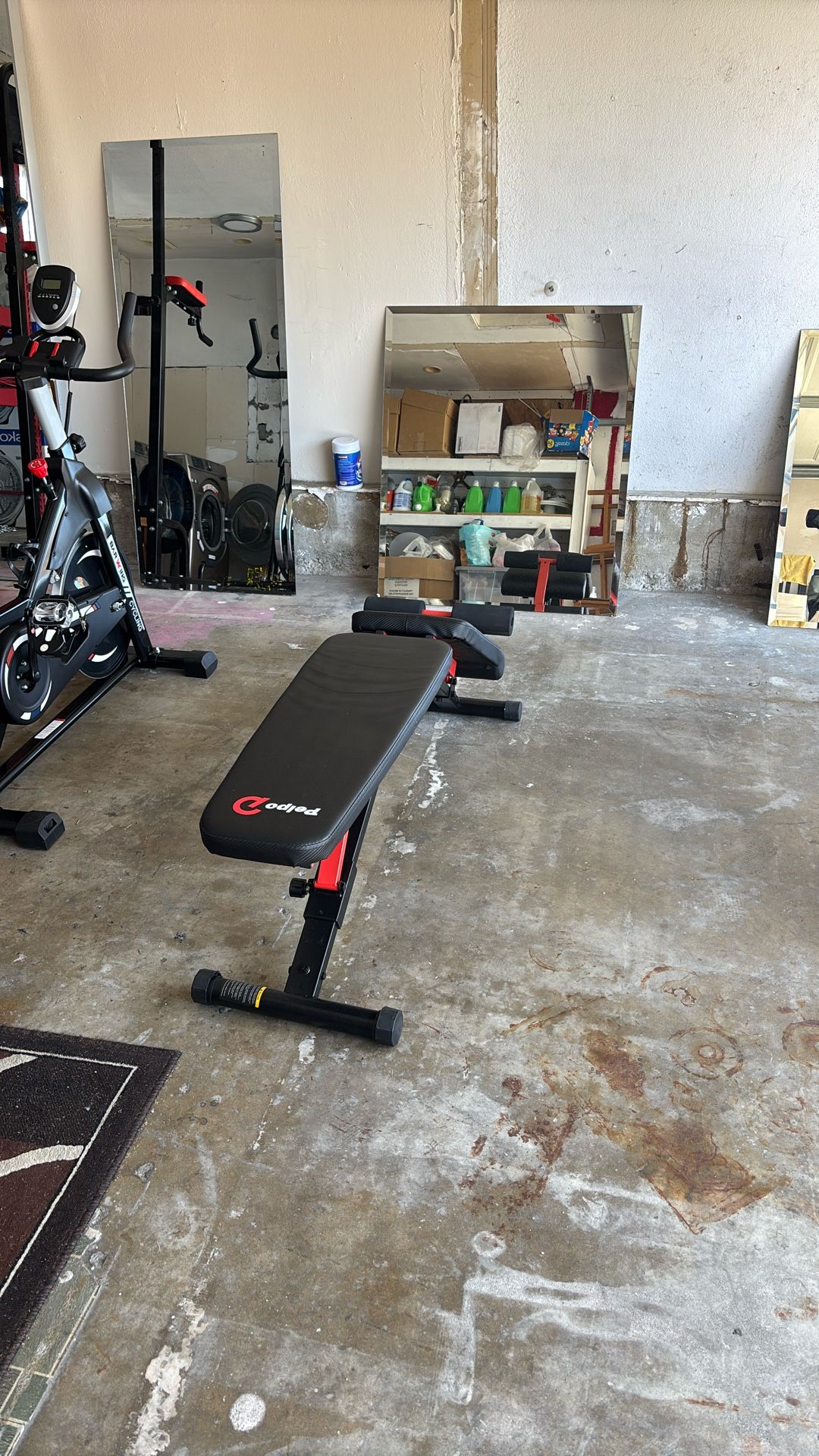Adjustable Workout Bench & Mirror