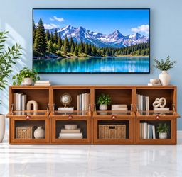 94” Wide TV Stand & Entertainment Center with Glass Door Storage