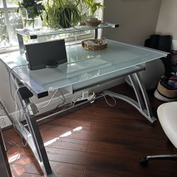 Glass Top Desk With Or Without Chair