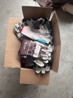Box Filled With Heavy Duty Work Gloves