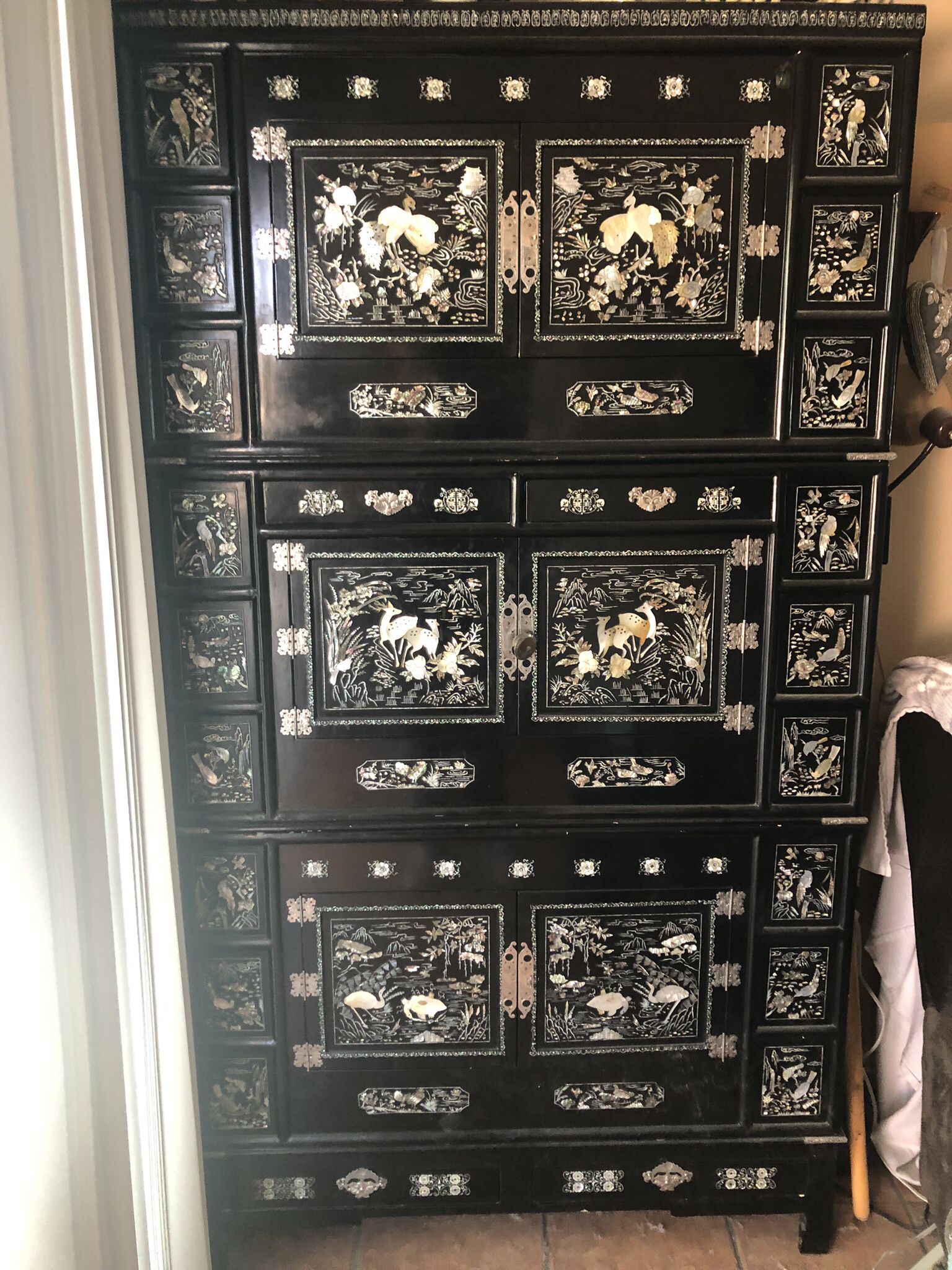 Chinese Mother Of Pearl Inlaid Cabinet