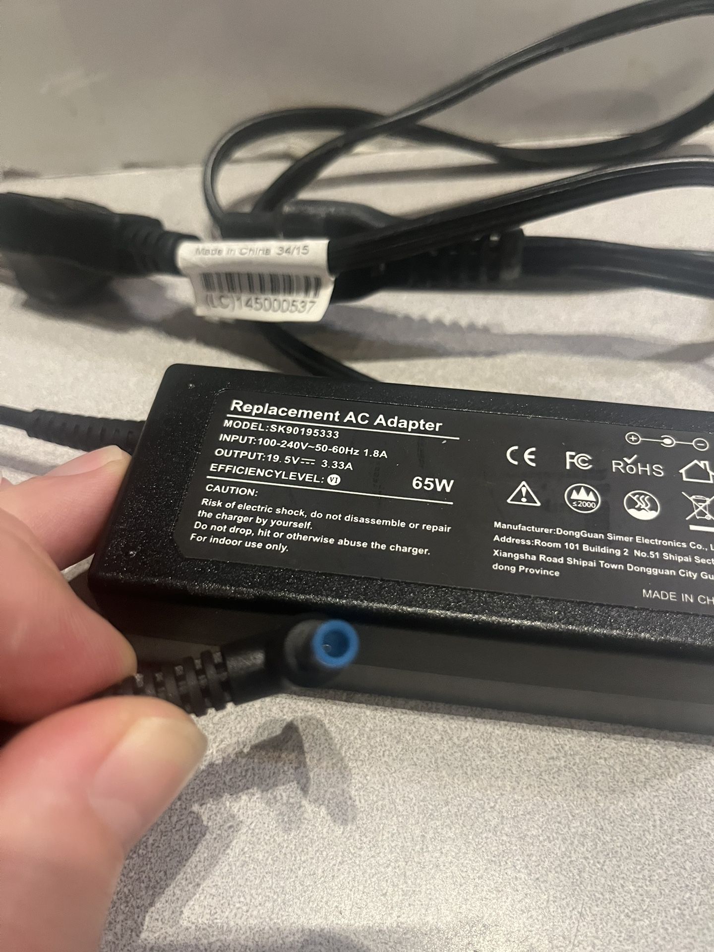 19.5V 3.33A 65W blue tip Laptop charger AC adapter Power Supply