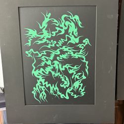 Original Color Drawing On Black Archival Board 