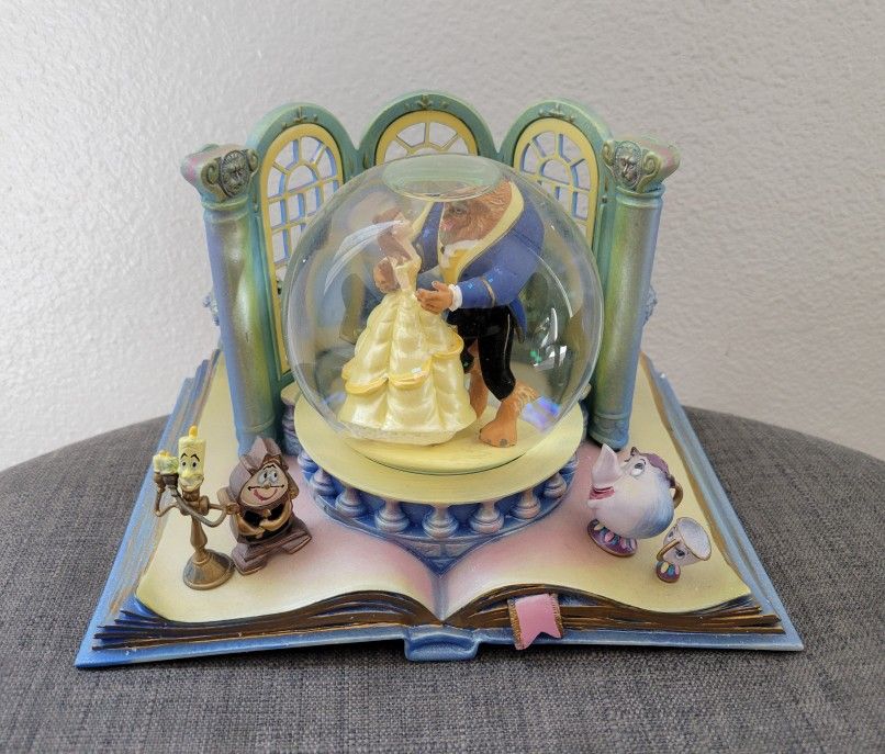 Disney Beauty & The Beast Snowglobe Wonders Within Hallmark Tale As Old As Time Water Globe Collectible