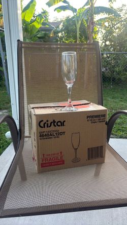 Used Cristar Premiere Water Champagne Goblets (12) Clear 6 1/4 oz. Commercial