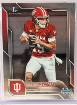 FERNANDO MENDOZA 2025 Bowman Chrome 1st Bowman #109 Indiana QB Raiders ROOKIE