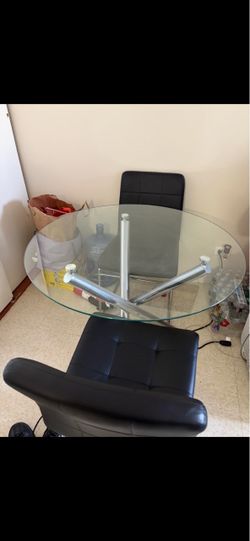 Two seater dining glass table