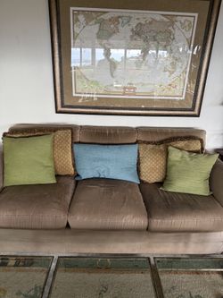 Real Leather Suede Sofa And Loveseat