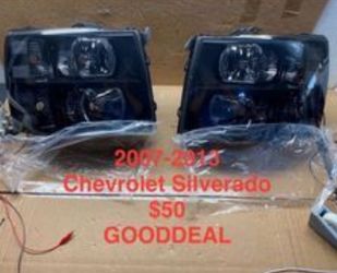 #OH151 FIT 2007-2013 Chevrolet Silverado 1500/2500/3500 Smoked Black Out OE Style Halogen Headlight Head Lights Pair Set lamp