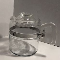 Vintage Pyrex Flameware Glass Coffee Pot Percolator 6 cup CARAFE/LID ONLY