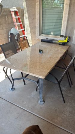 Slate patio table