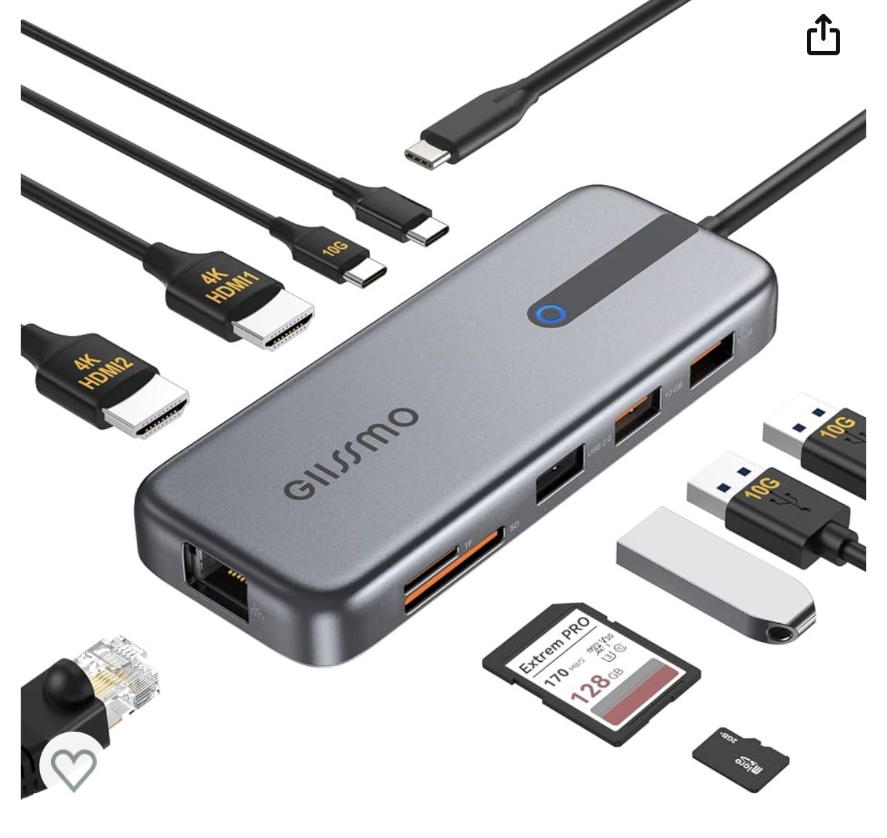 GIISSMO 10 In 1 USB HUB