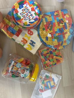 LEGO Theme Party Bundle – Complete Party Decorations (New)
