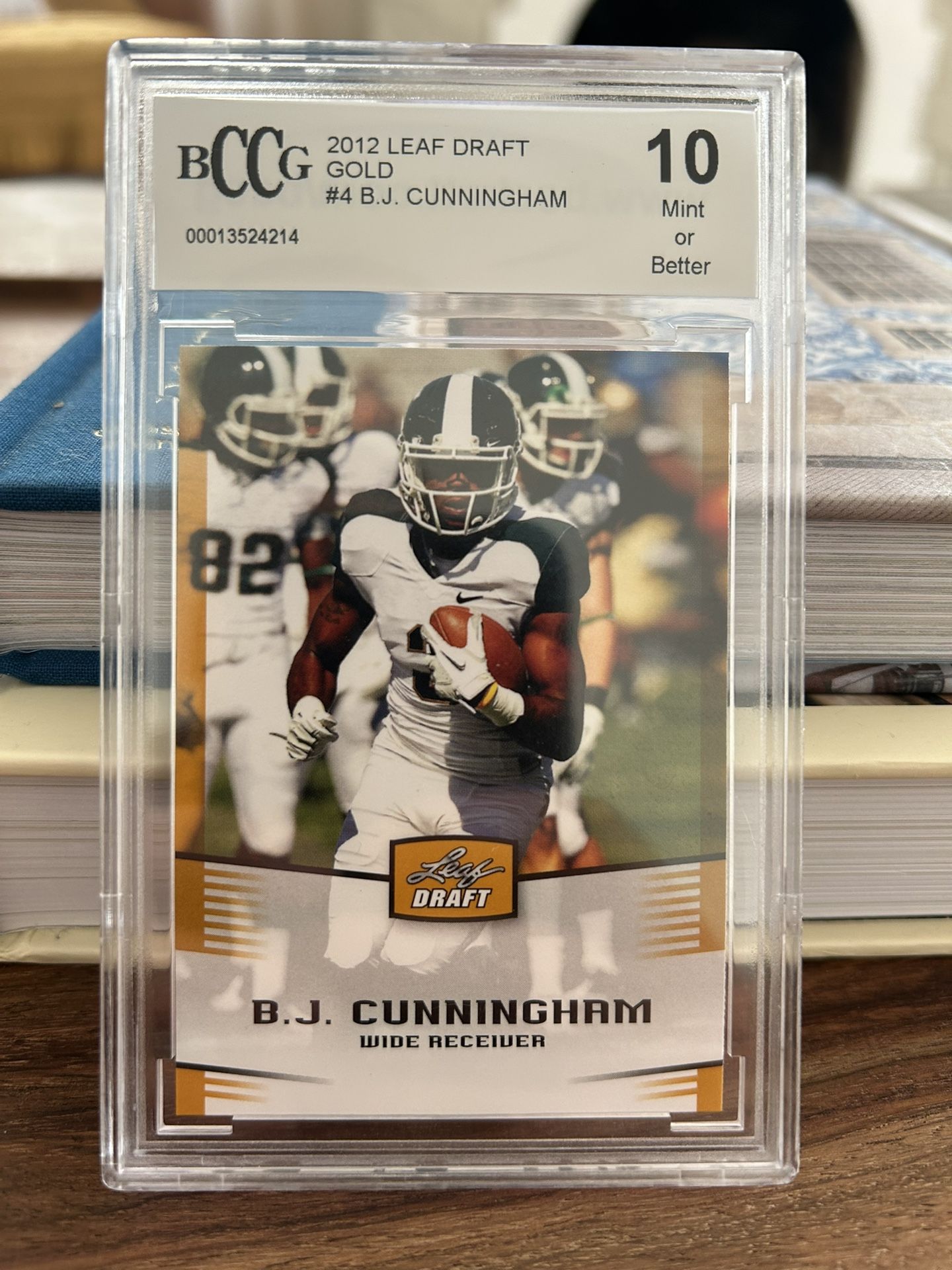 B.J. Cunningham RC 2012 Leaf Draft Gold Rookie #4 BCCG 10