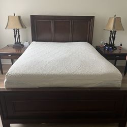 Queen Adjustable Bed with Mattress + Nightstands & Lamps – Great Deal!