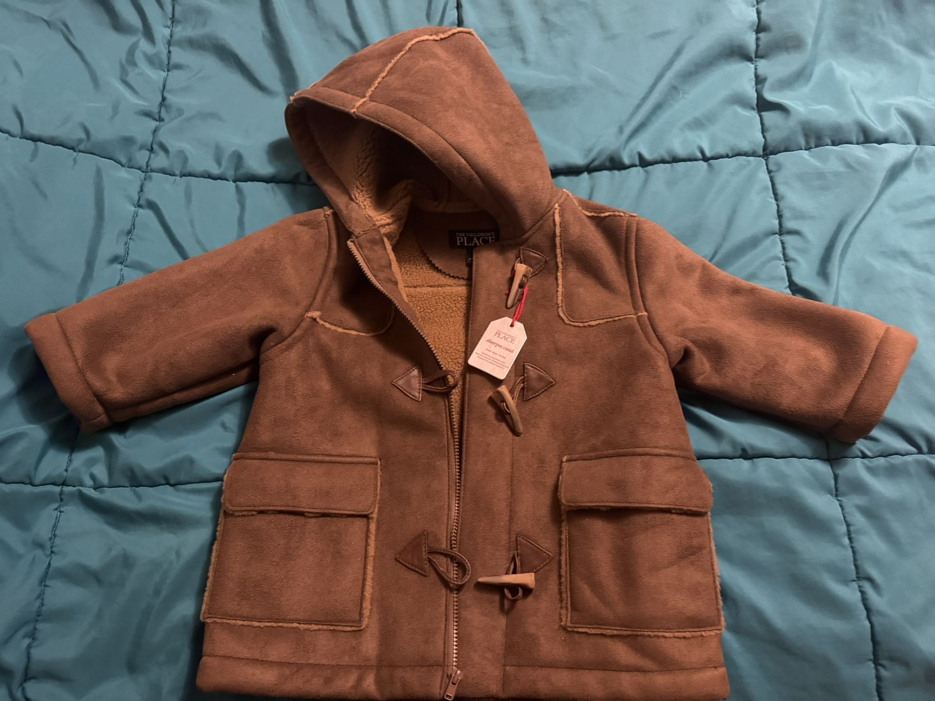 New Children’s Place Brown Sherpa Coat Kids size 3T