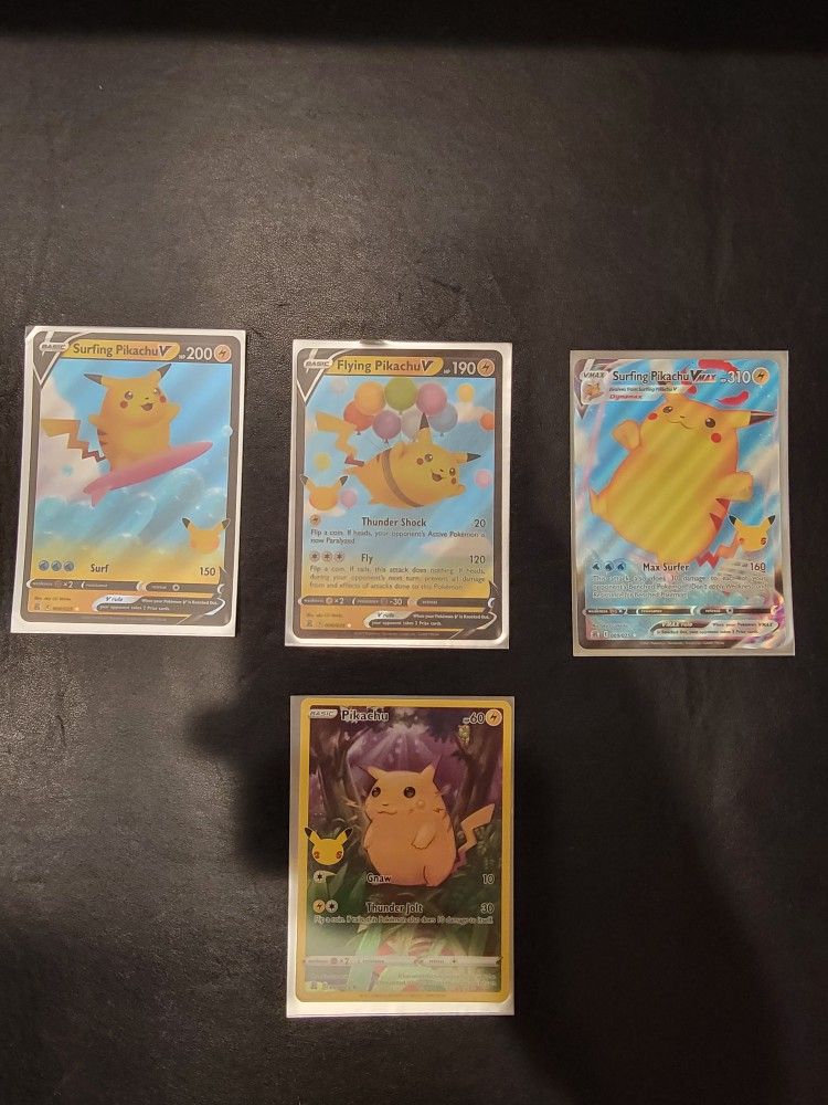 Pikachu Pokemon Anniversary Celebration Cards