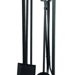 Fireplace Chimney  Brown Iron 5 Pc Set 