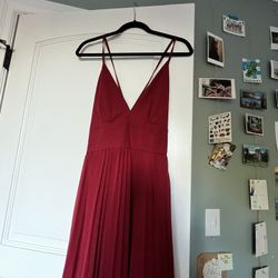 Beautiful Burgundy Red Long Party Dress