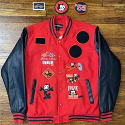 Felix Lowrider Varsity jacket W Removable Puff Leather Patches 