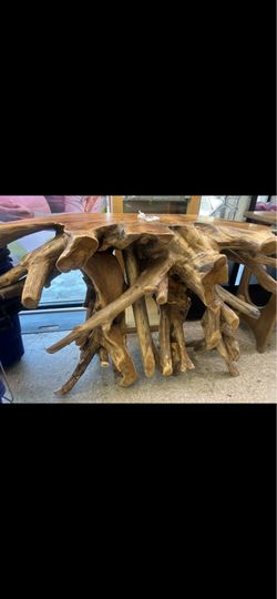 Rare stunning live edge teak wood side end table