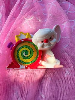 Vintage 1997 Warner Bros Pinky and the Brain The Brain Wind Up Toy Spiral 3.5in
