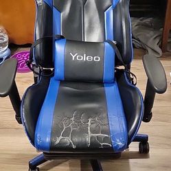 Black And Blue Adjustable Gaming Chair