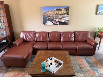 Genuine Leather Sectional Couch - $350 - American Leather Brand