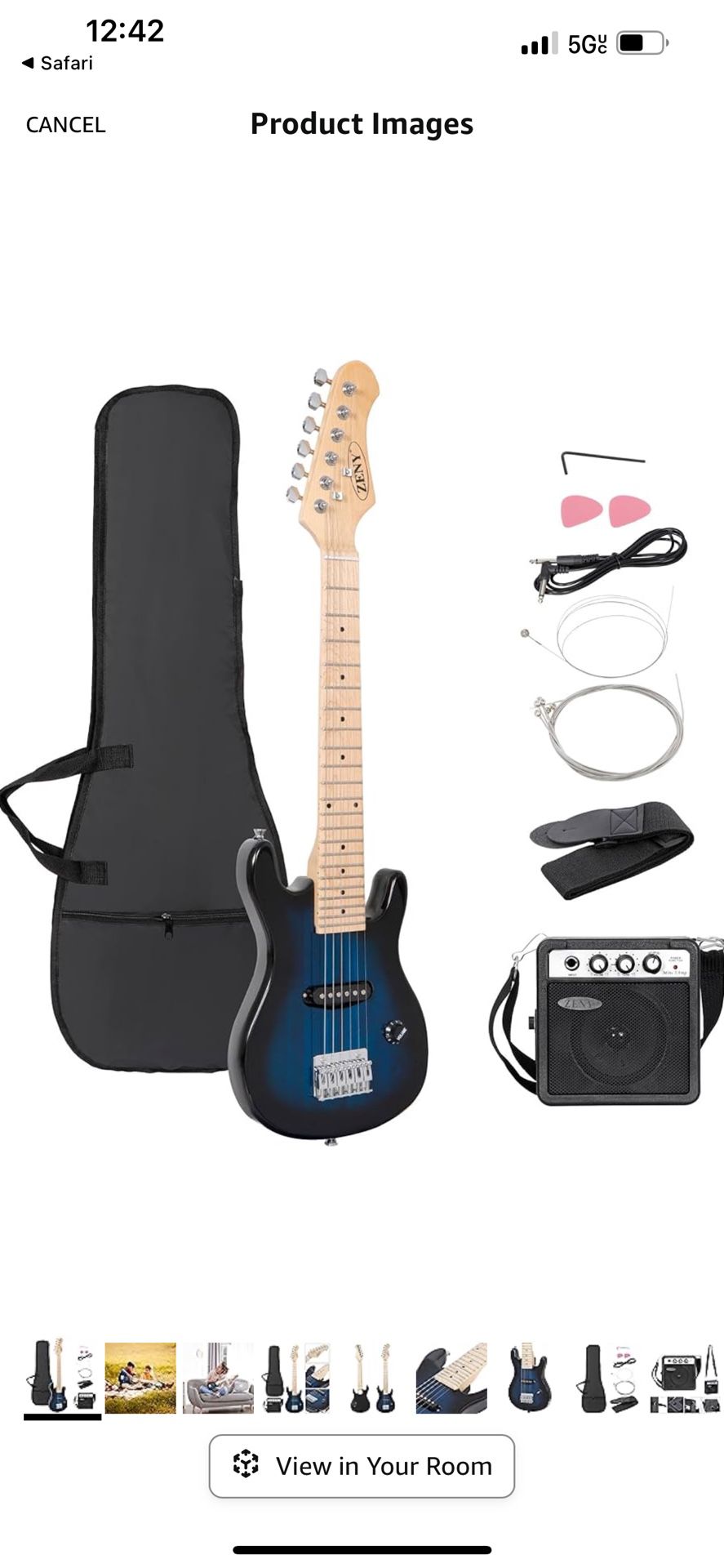 30 inch Kids Electric Guitar with 5w Amp, Gig Bag, Strap, Cable