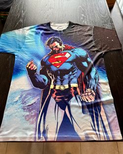 DC Comics Superman All-Over Print Graphic T-Shirt – Front & Back Design