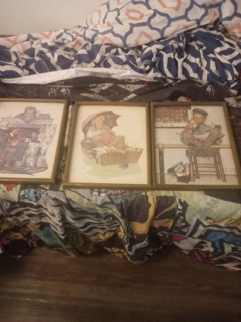 3 Beautifully Framed Norman Rockwell Pictures