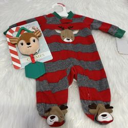 New! Just One You By Carter’s Reindeer Jammies w/ Reindeer Toy *NB