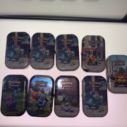Pokemon Mini Tin Empty Lot of 9 - No Cards No Packs - Great Condition