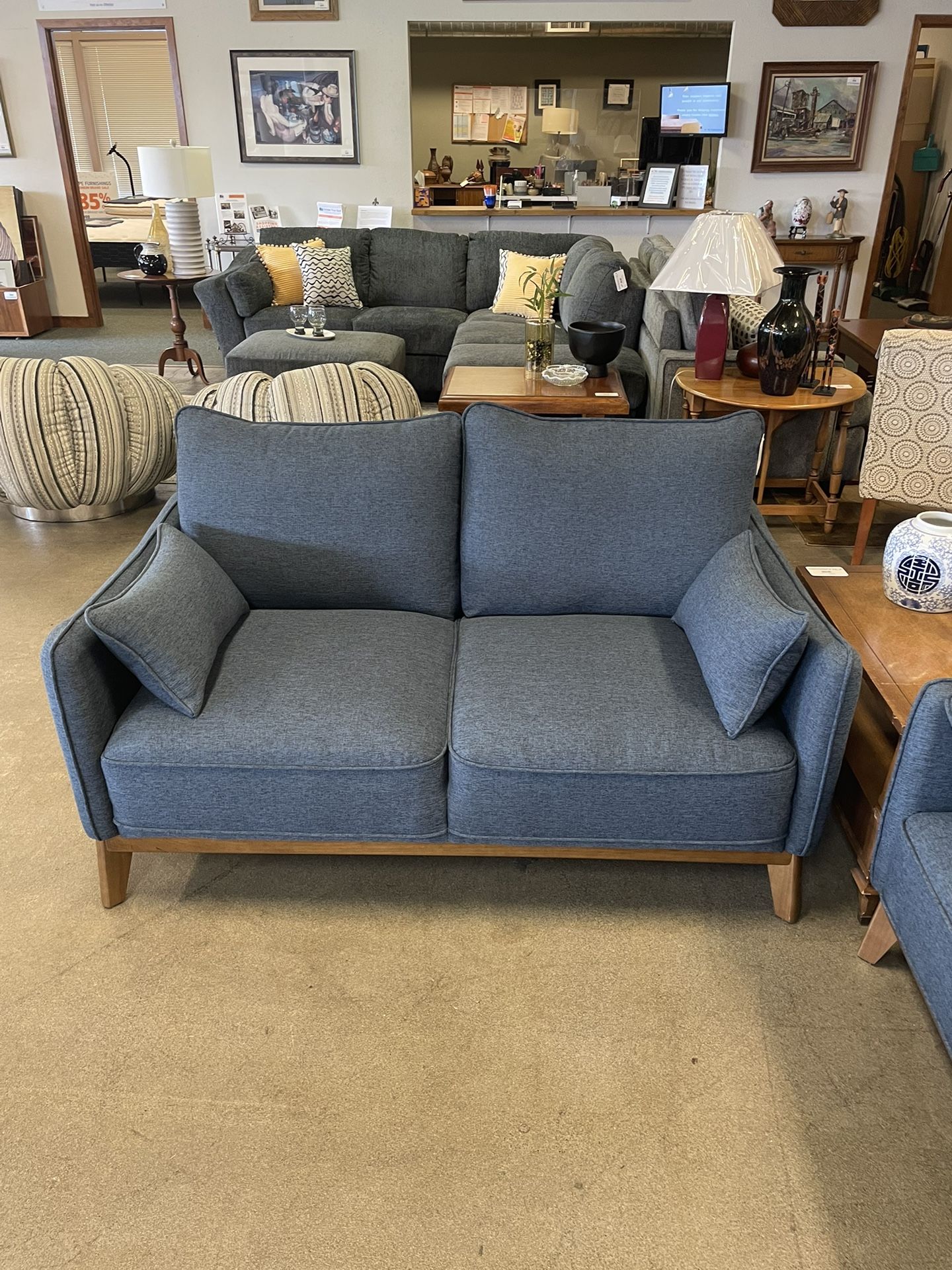 Brand New Mid-Mod Inspired Loveseat