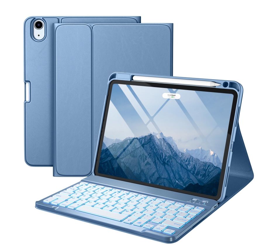 Harvopu Blue iPad Air Keyboard Case