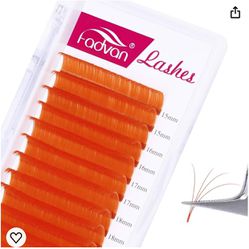 Volume Lash Extensions C Curl 0.07 Mixed Tray 15-20mm Color Lashes Extensions Orange